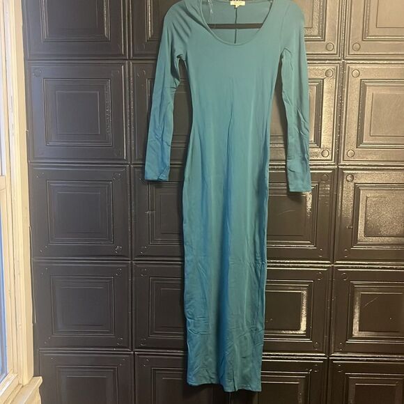 Fashionnova Teal Maxi Dress - Picture 1 of 4